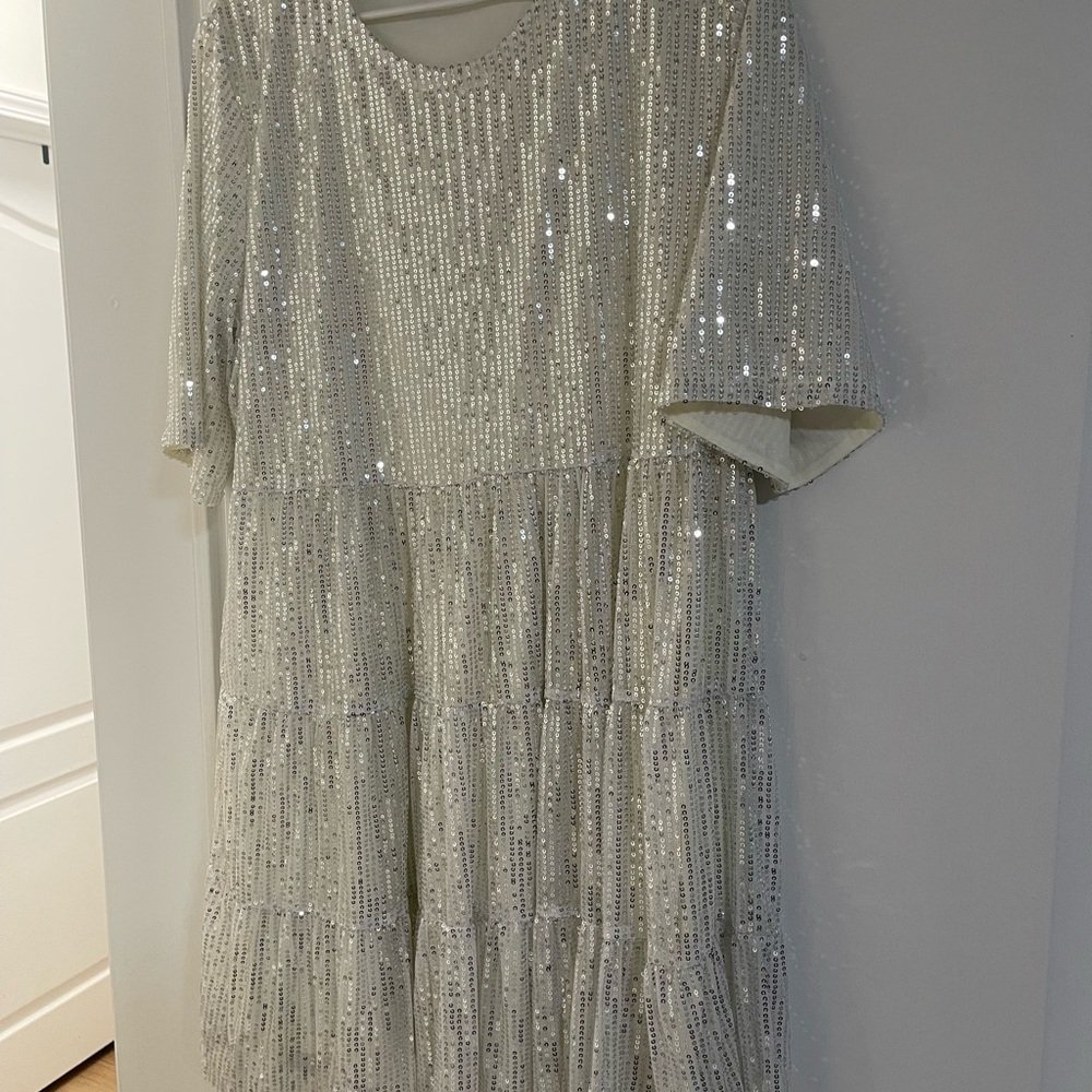 Sequin Short Sleeve Dress